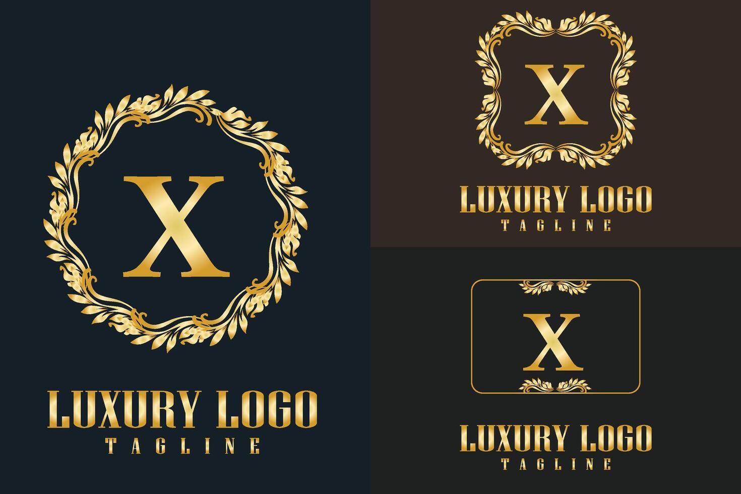Luxus letztere x Logo mit golden Farbe . Luxus modern Monogramm Brief x Logo vektor
