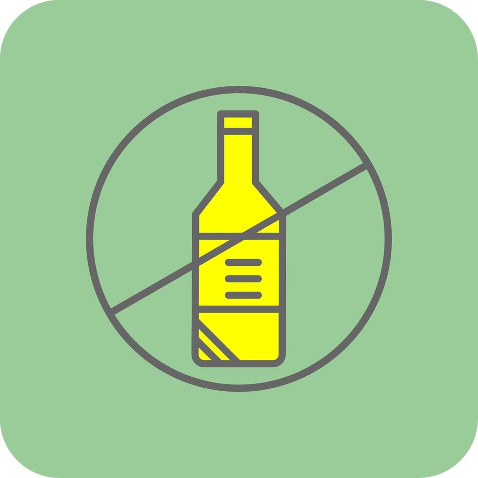 Nej alkohol fylld gul ikon vektor