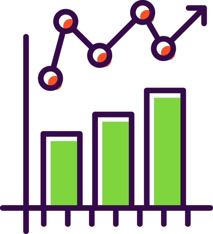 statistisch Diagramm gefüllt Design Symbol vektor