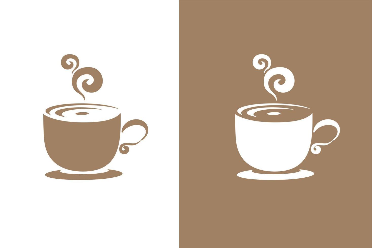 heißes Kaffeegetränk Logo-Design-Element, Tassensymbol zum Entspannen vektor