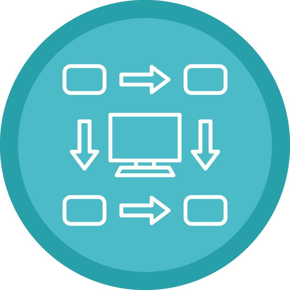 arbetsflöde linje mång cirkel ikon vektor