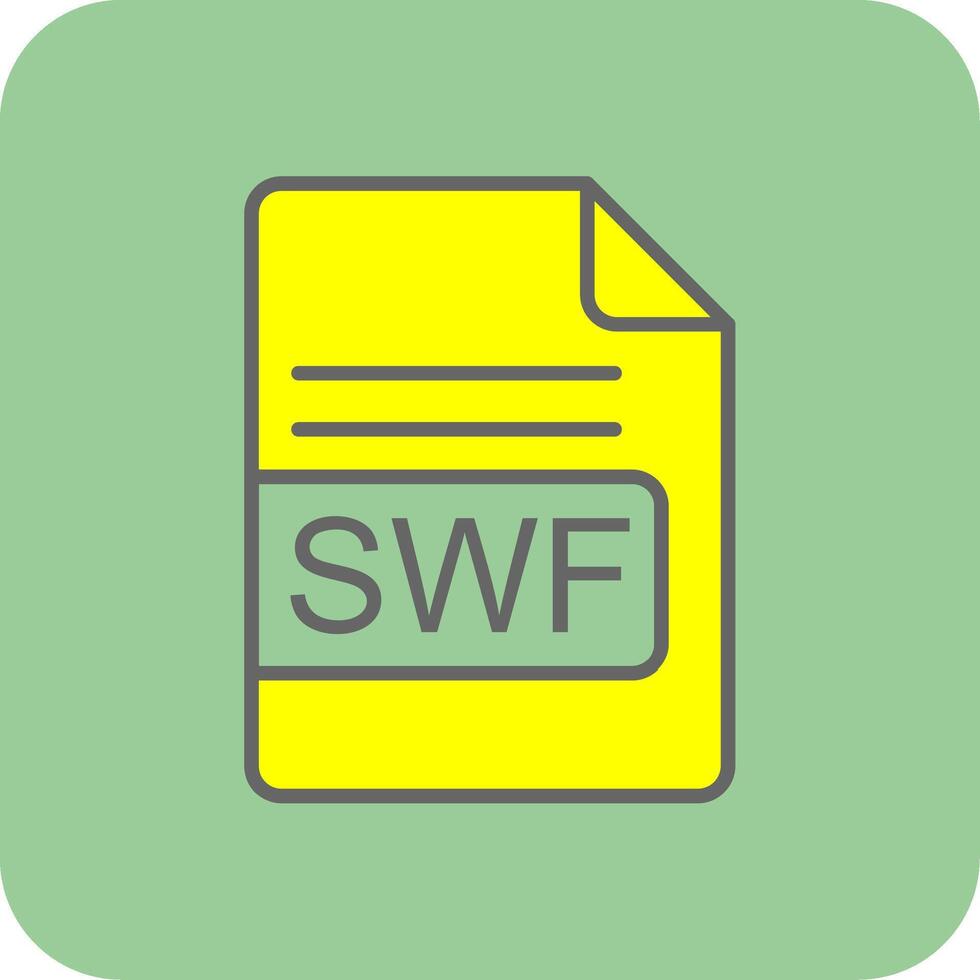 swf Datei Format gefüllt Gelb Symbol vektor