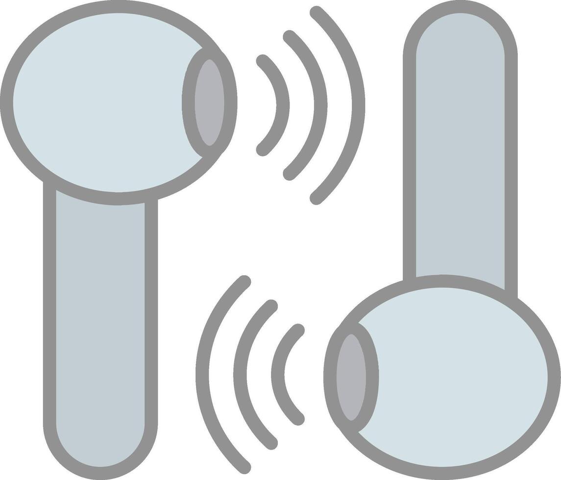 Ohrhörer Linie gefüllt Licht Symbol vektor