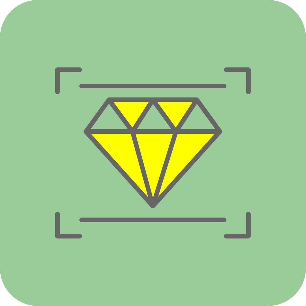 Diamant gefüllt Gelb Symbol vektor