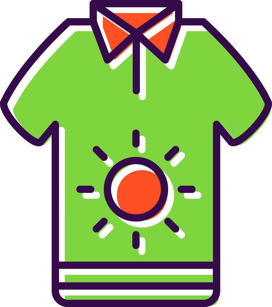 T-Shirt gefüllt Design Symbol vektor