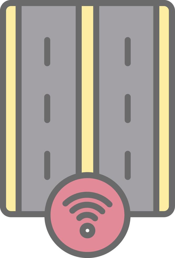 motorväg linje fylld ljus ikon vektor