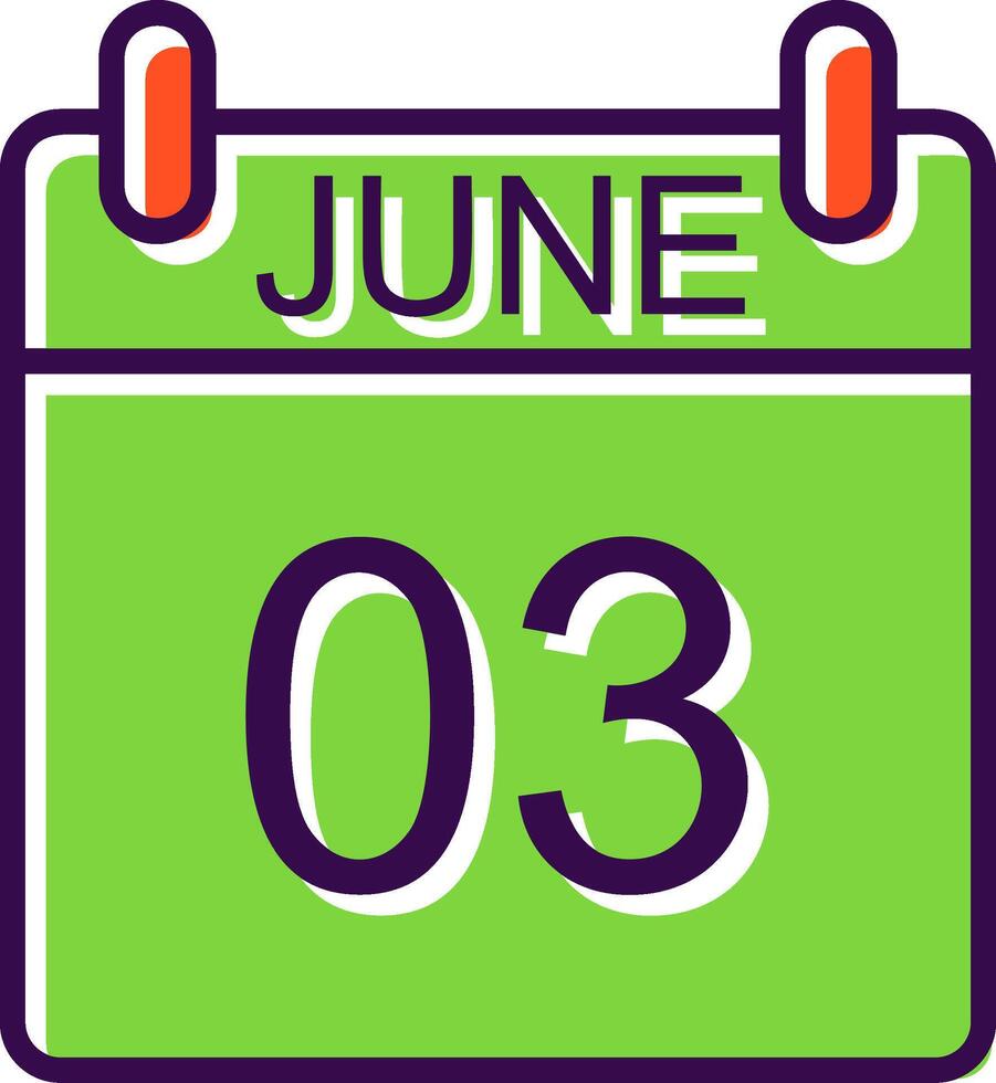 juni fylld design ikon vektor