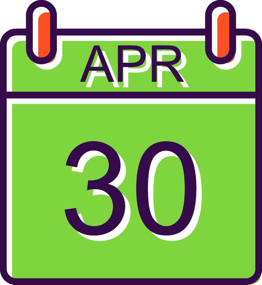 april fylld design ikon vektor