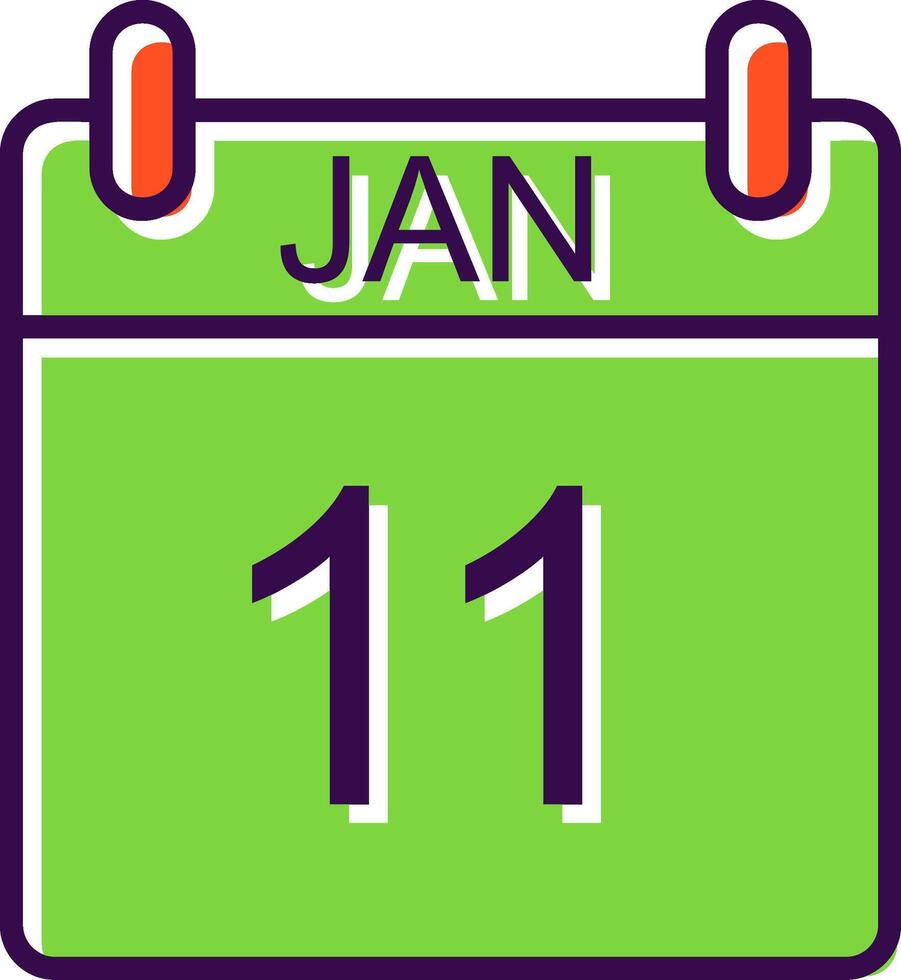Januar gefüllt Design Symbol vektor