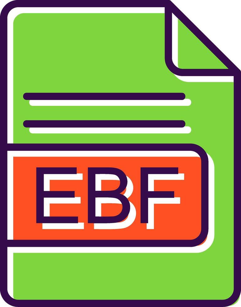 ebf Datei Format gefüllt Design Symbol vektor