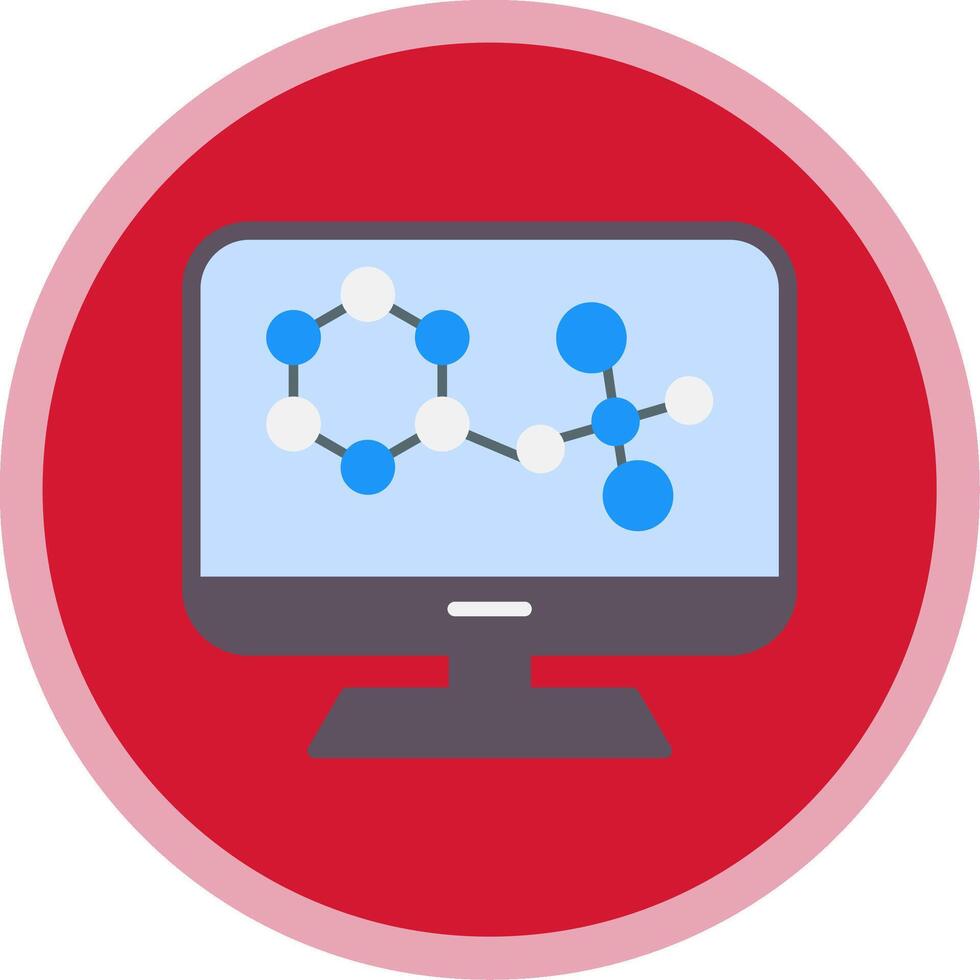 dator skärm platt mång cirkel ikon vektor