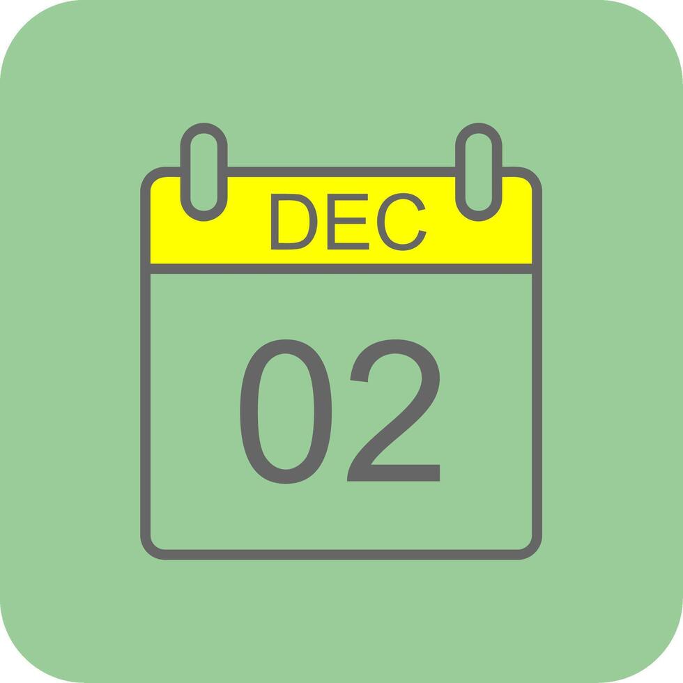 december fylld gul ikon vektor