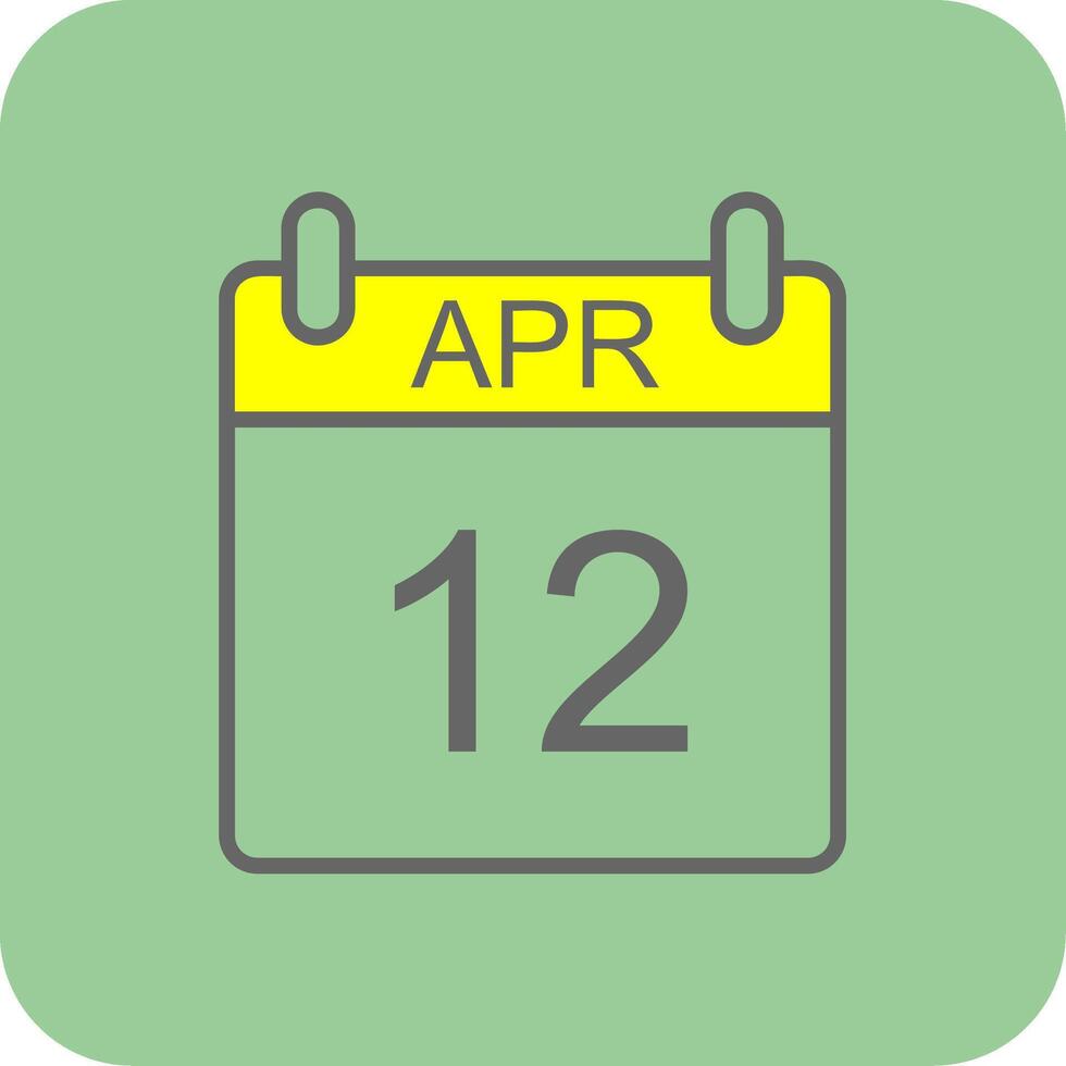 april fylld gul ikon vektor