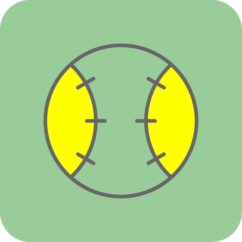 baseboll fylld gul ikon vektor