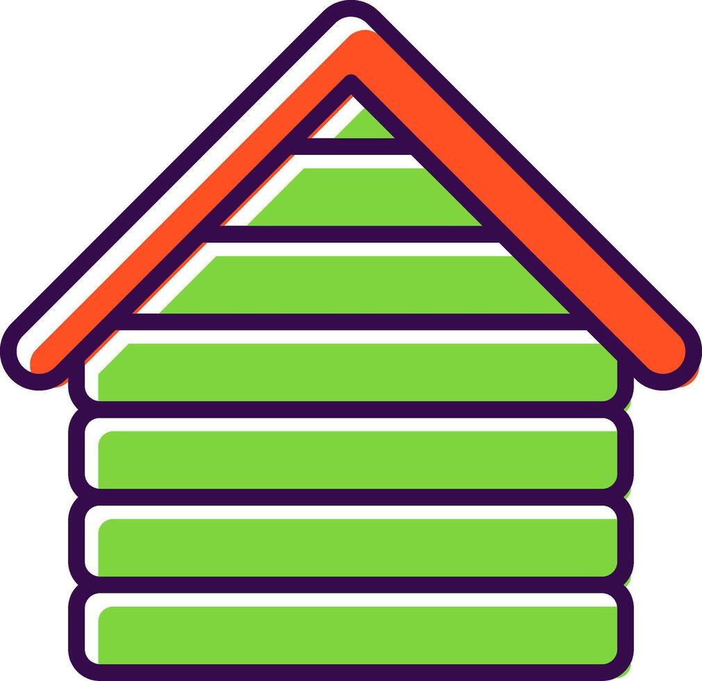 trä- hus fylld design ikon vektor