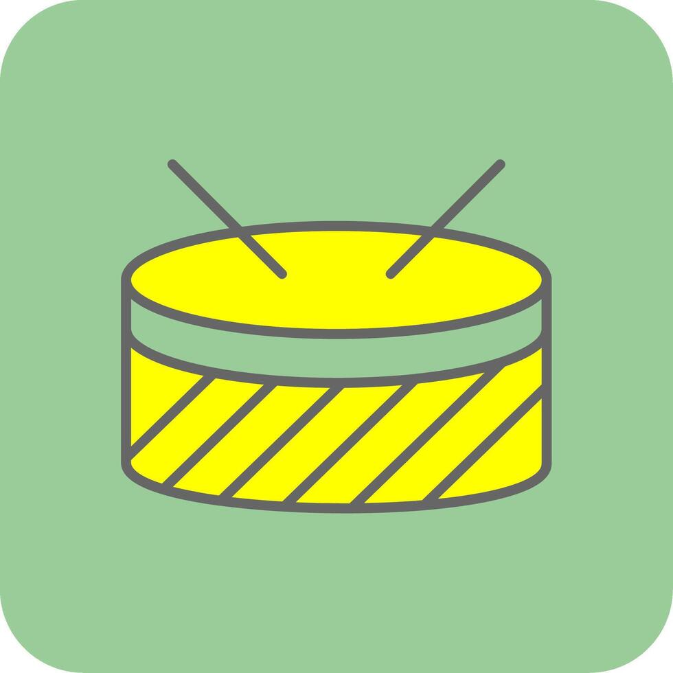 trummor fylld gul ikon vektor
