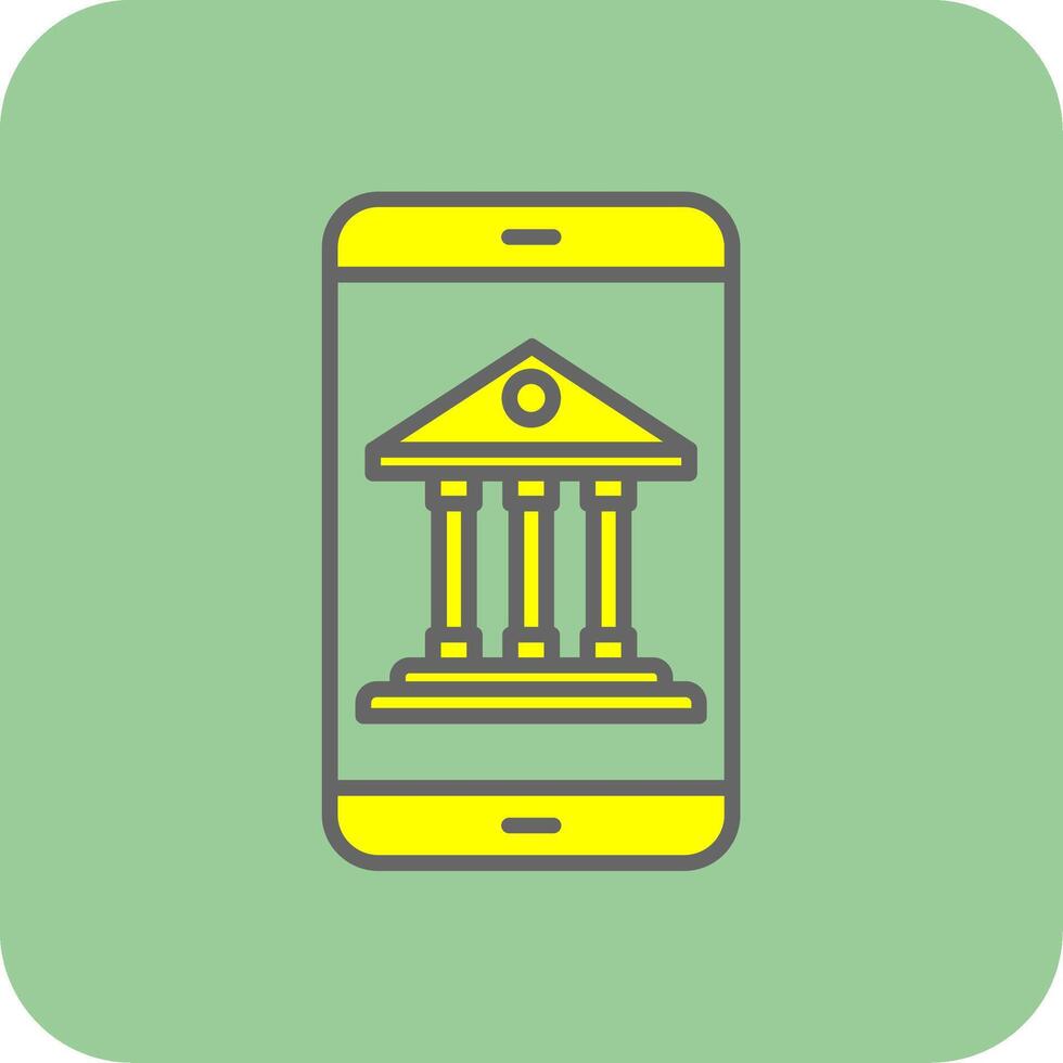 mobil bank fylld gul ikon vektor