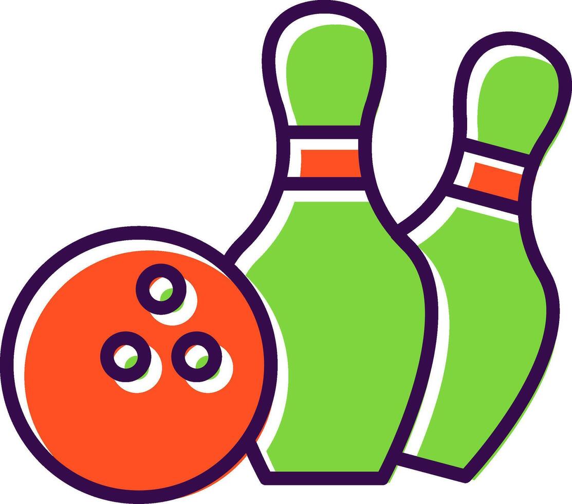 Bowling gefüllt Design Symbol vektor