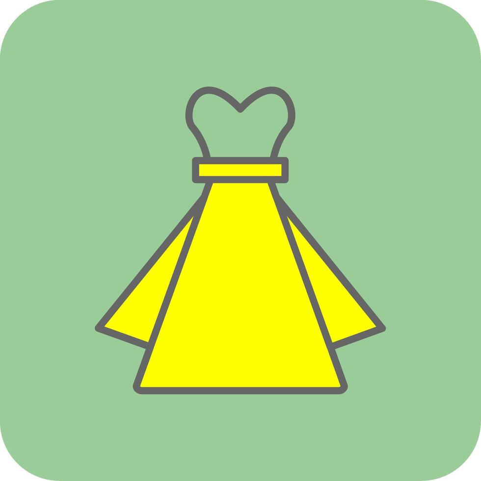 Kleid gefüllt Gelb Symbol vektor