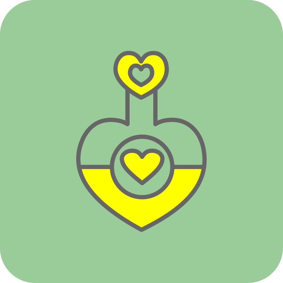 kärlek trolldryck fylld gul ikon vektor