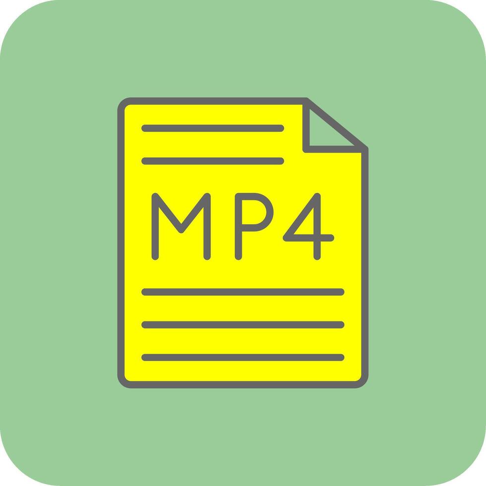 mP4 fylld gul ikon vektor