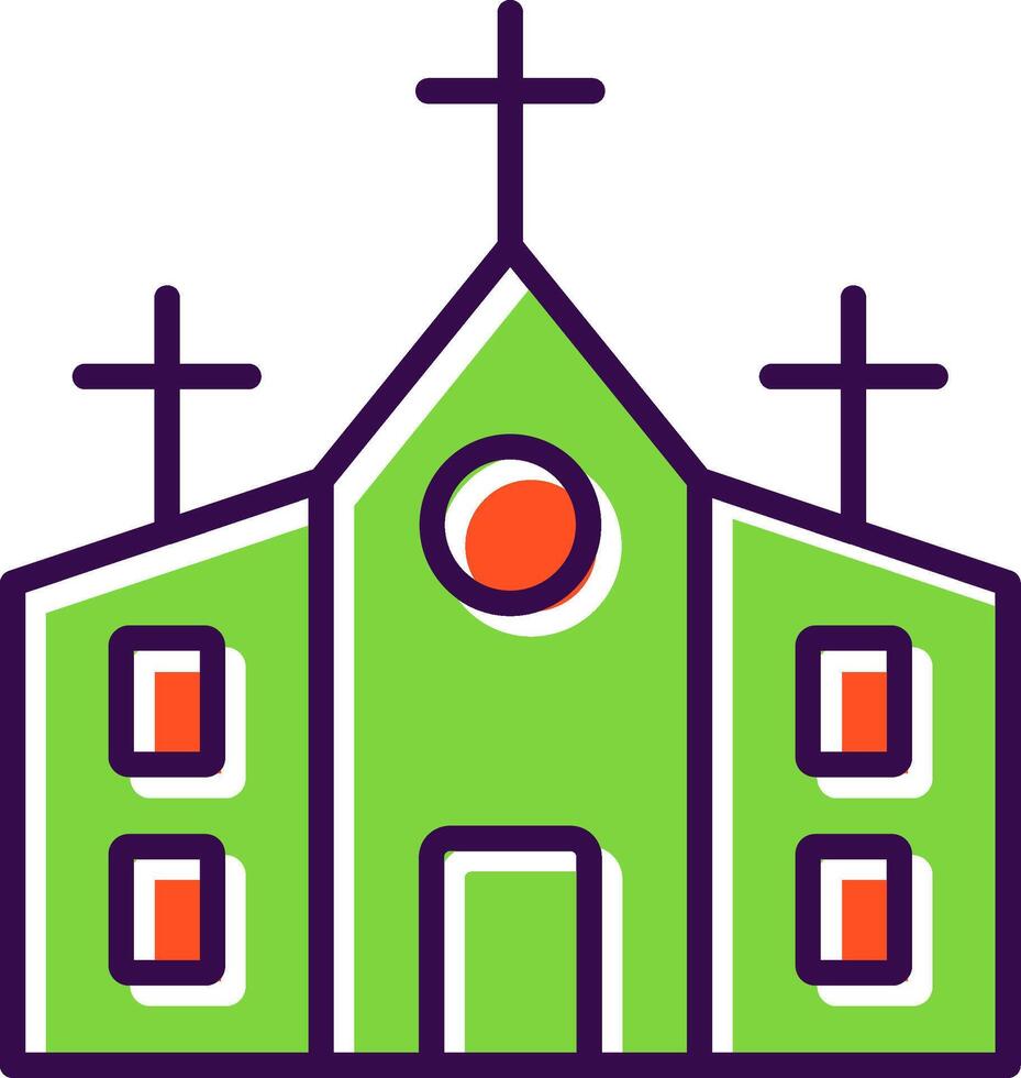 Kirche gefüllt Design Symbol vektor