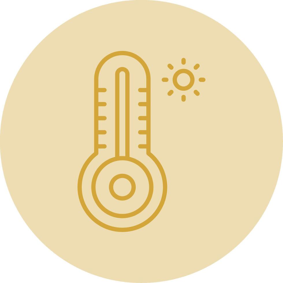 termometer linje gul cirkel ikon vektor