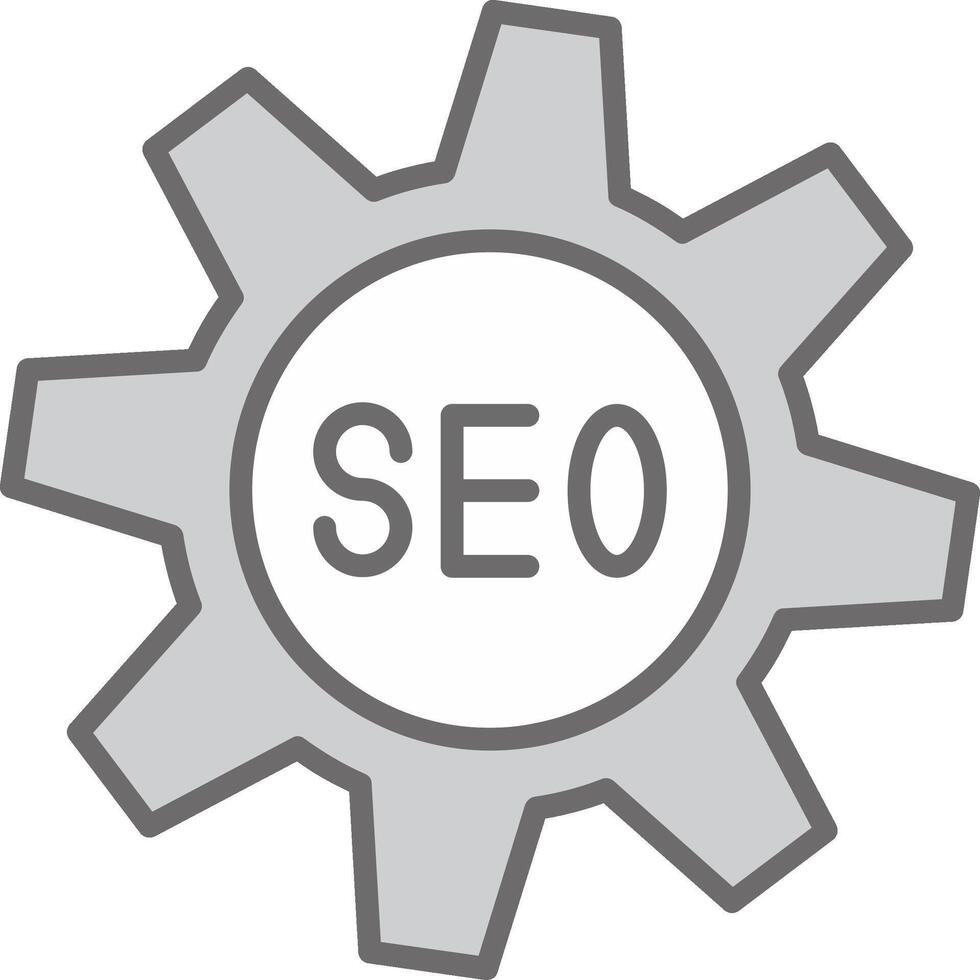 SEO Linie gefüllt Licht Symbol vektor