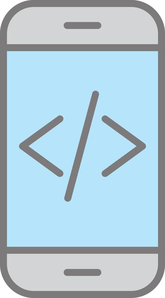 app utveckling linje fylld ljus ikon vektor