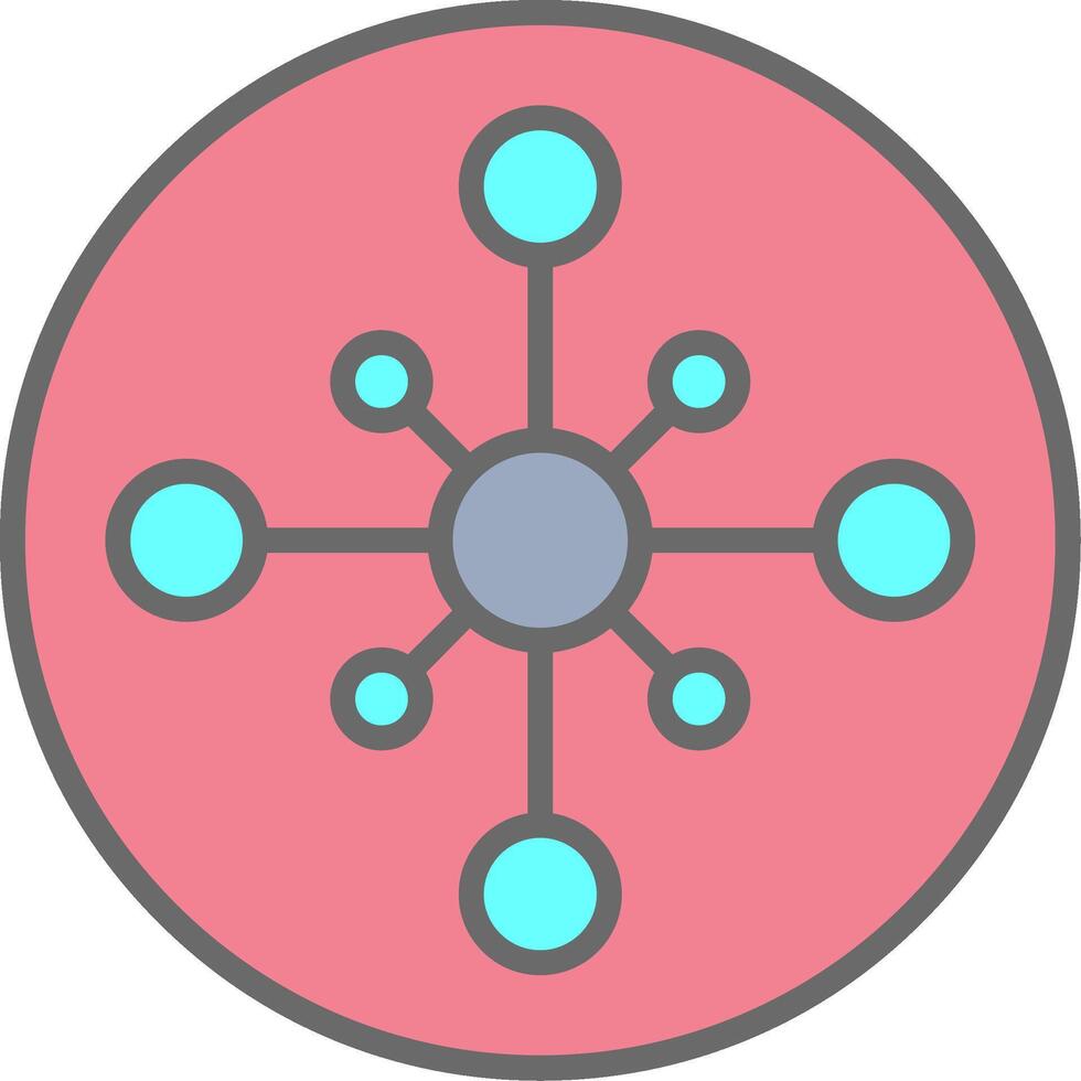 Netzwerk Nabe Linie gefüllt Licht Symbol vektor
