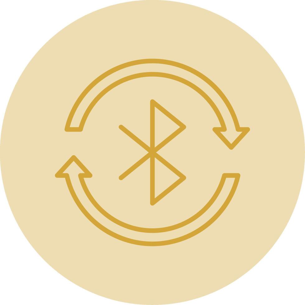 Bluetooth Linie Gelb Kreis Symbol vektor