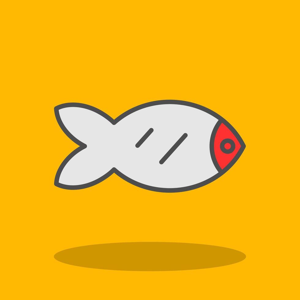 fisk fylld skugga ikon vektor