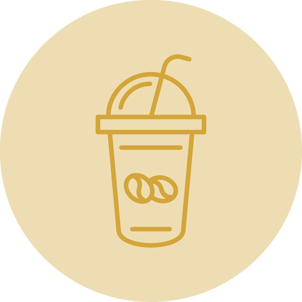Kaffee Shake Linie Gelb Kreis Symbol vektor