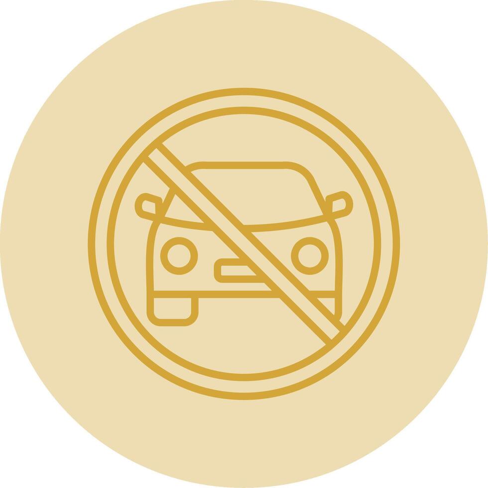 verboten Zeichen Linie Gelb Kreis Symbol vektor