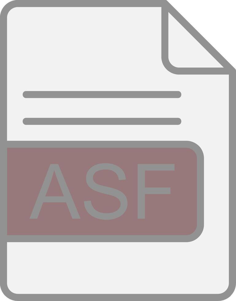 asf Datei Format Linie gefüllt Licht Symbol vektor