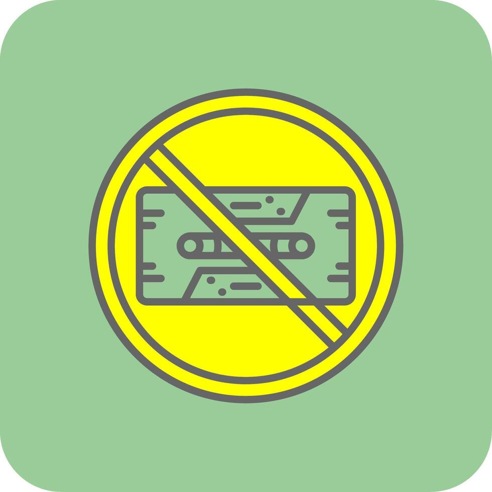 förbjuden tecken fylld gul ikon vektor