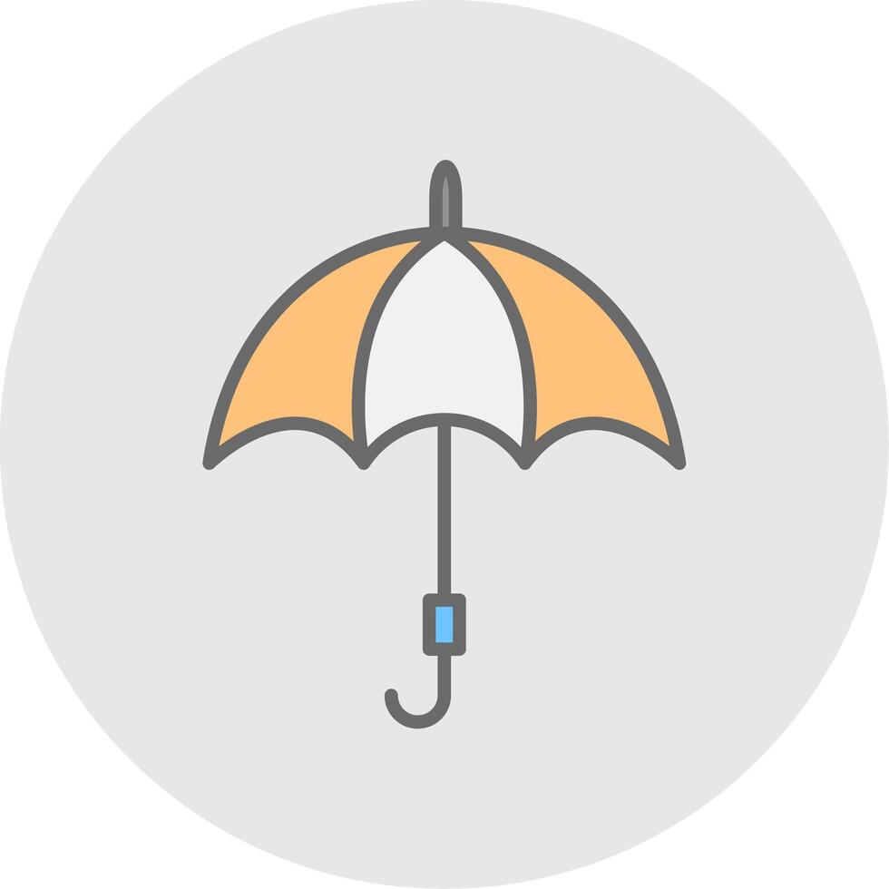 Regenschirm Linie gefüllt Licht Symbol vektor