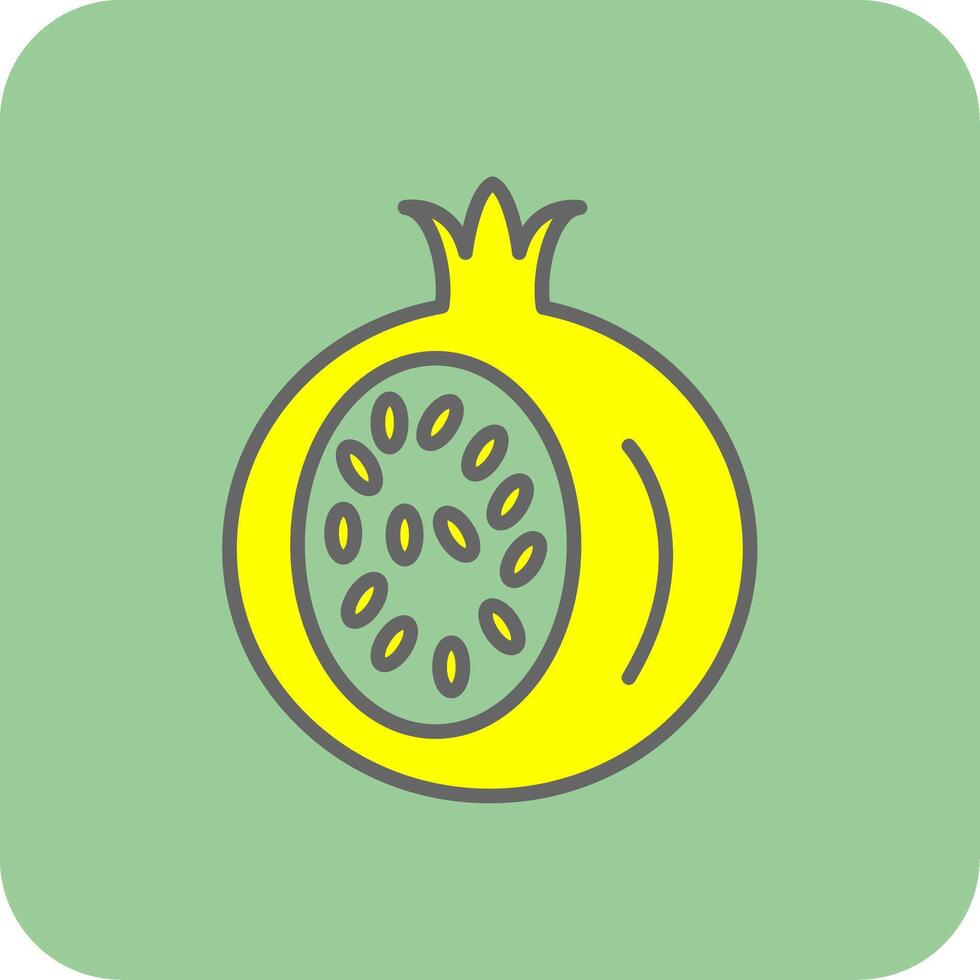 Granatapfel gefüllt Gelb Symbol vektor