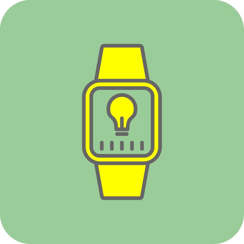 Armbanduhr gefüllt Gelb Symbol vektor