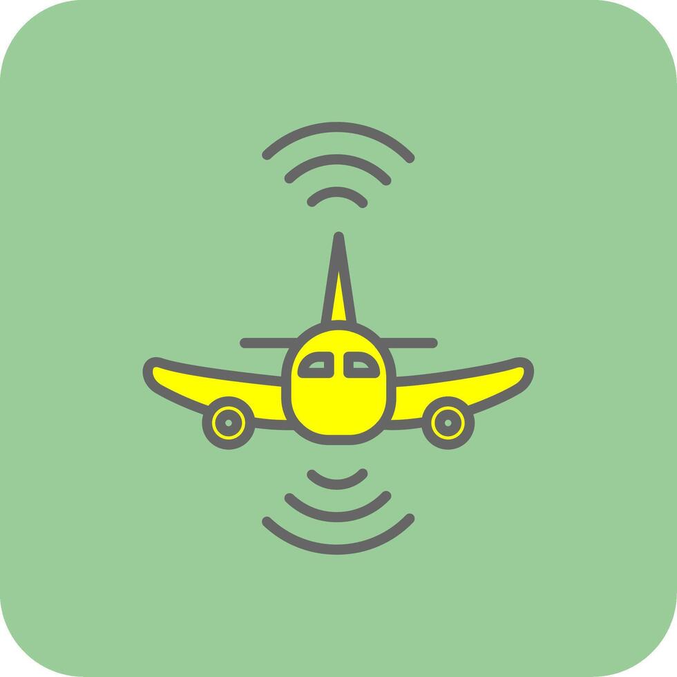 Flugzeug gefüllt Gelb Symbol vektor