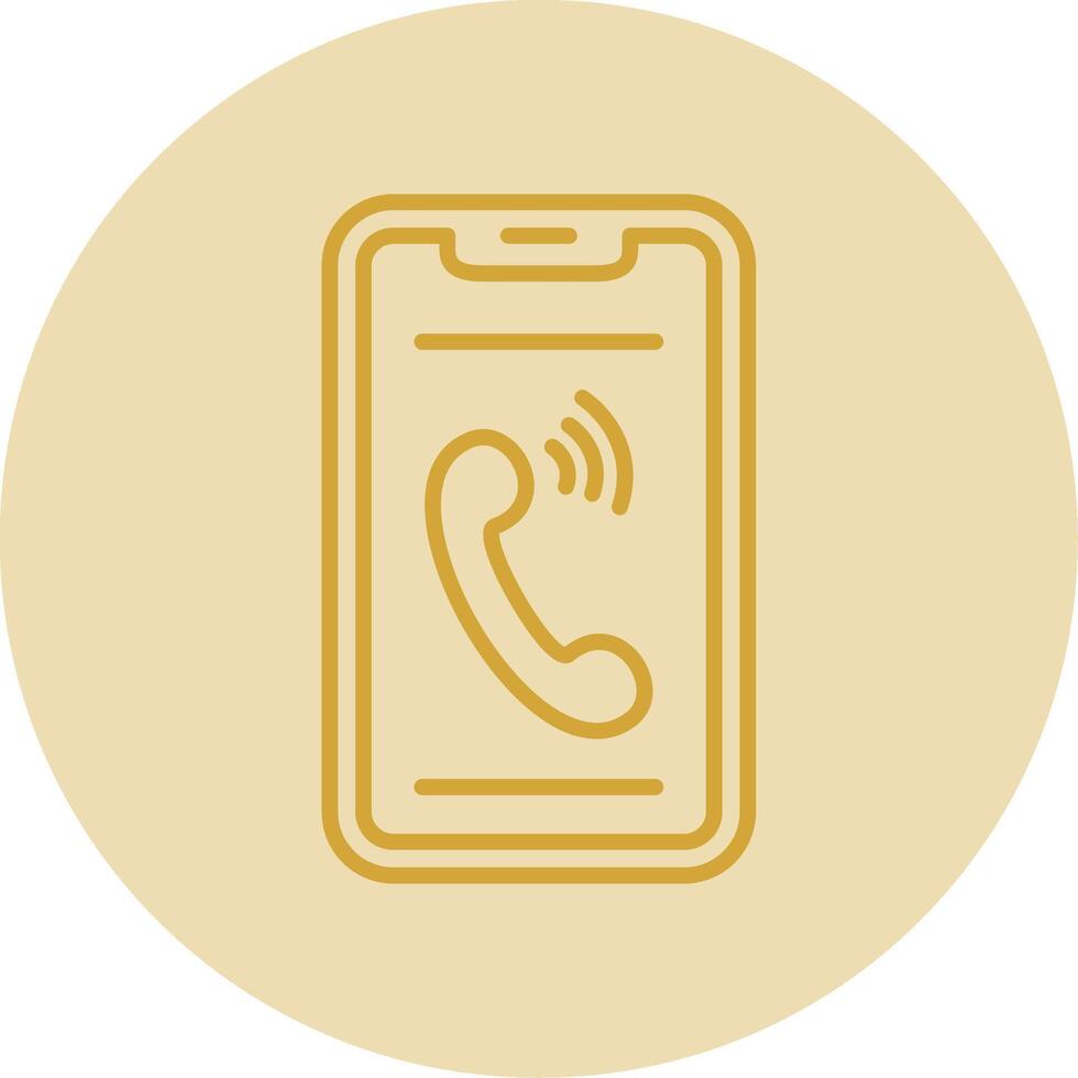 Telefon Linie Gelb Kreis Symbol vektor