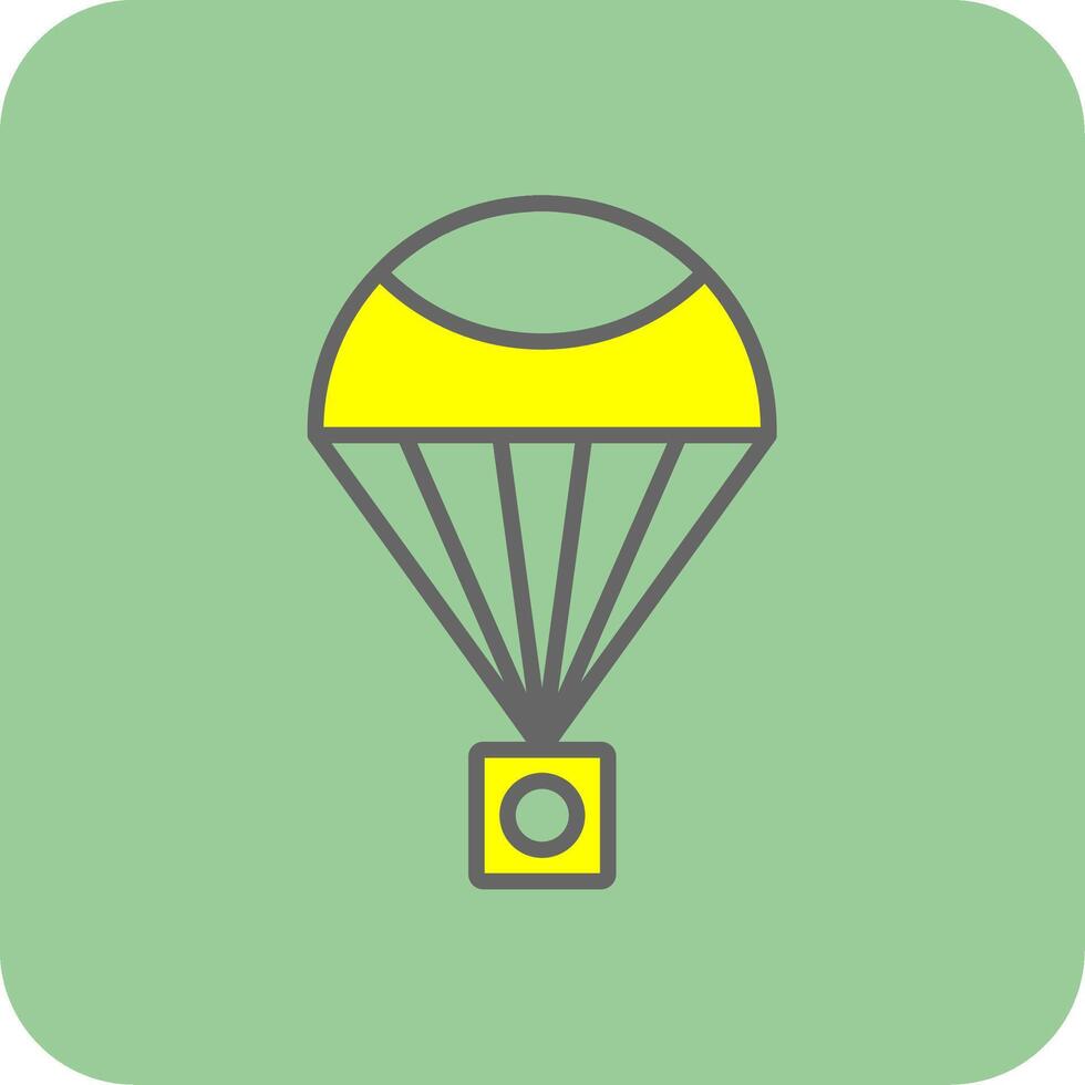 Fallschirm gefüllt Gelb Symbol vektor