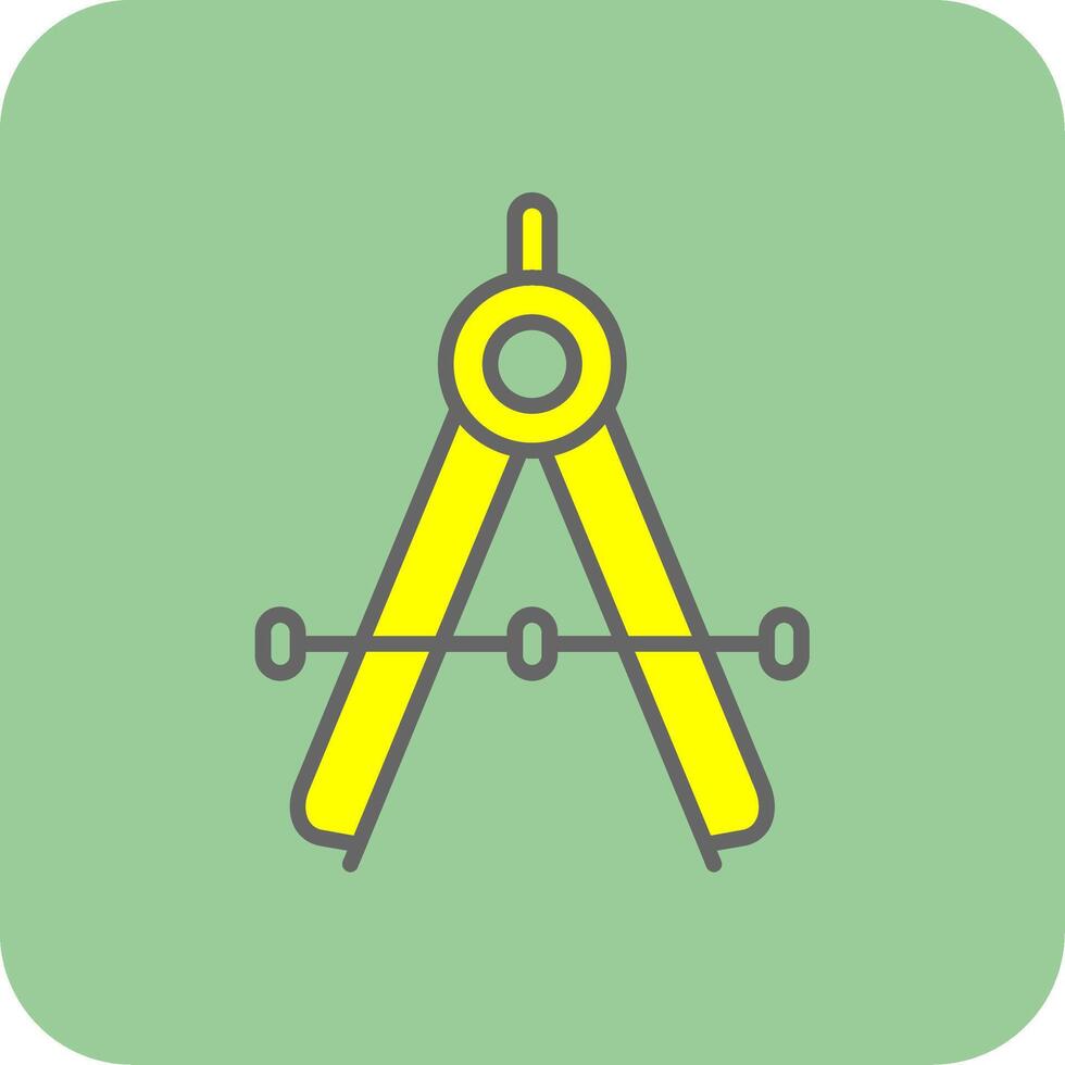 kompass fylld gul ikon vektor