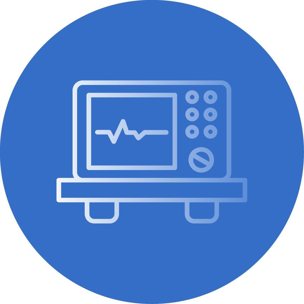 ecg enhet platt bubbla ikon vektor