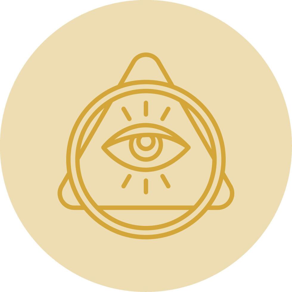 Auge von Vorsehung Linie Gelb Kreis Symbol vektor