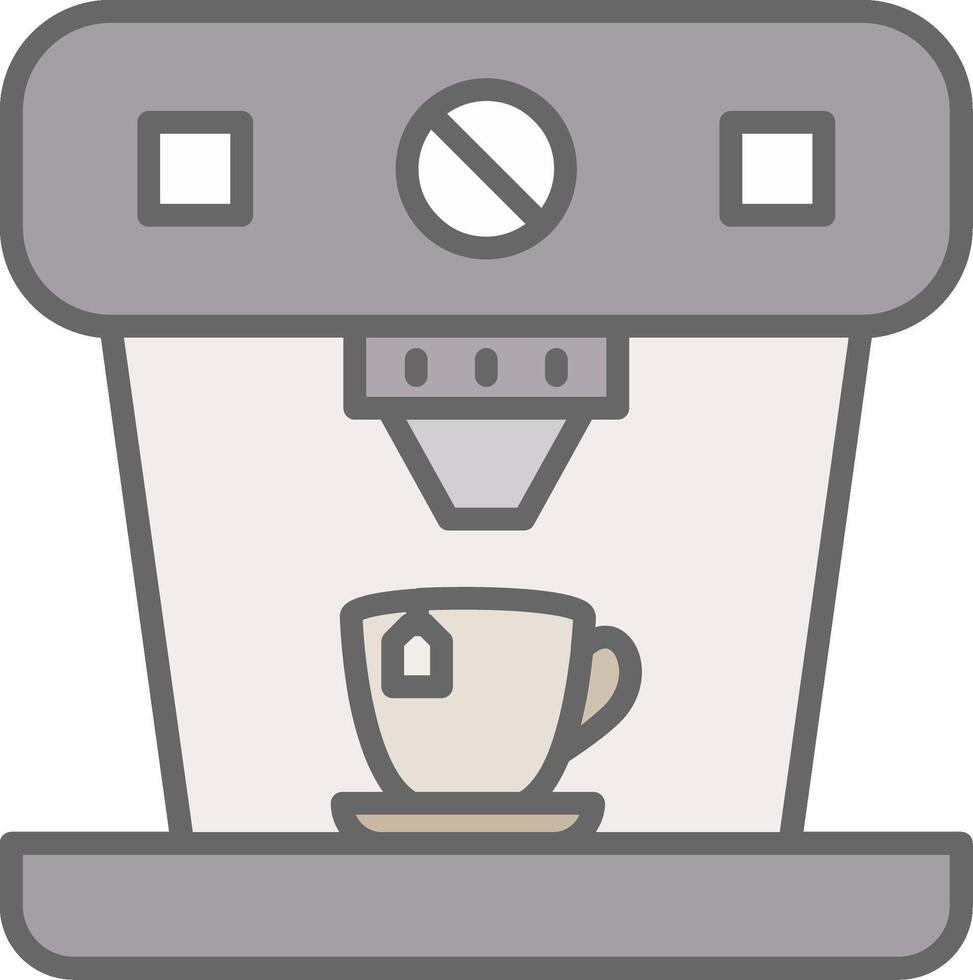 kaffe maskin linje fylld ljus ikon vektor