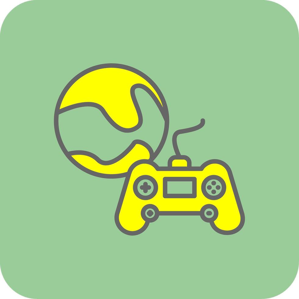 gaming fylld gul ikon vektor