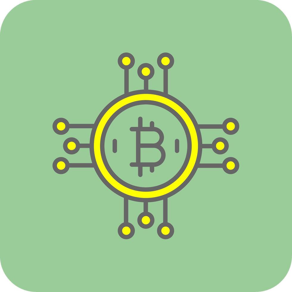 Bitcoin Bitcoin gefüllt Gelb Symbol vektor