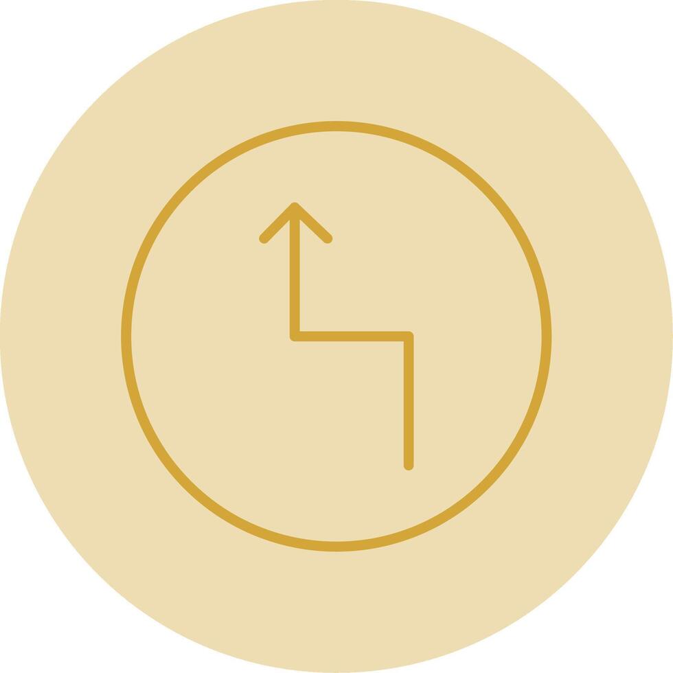 sicksack- linje gul cirkel ikon vektor
