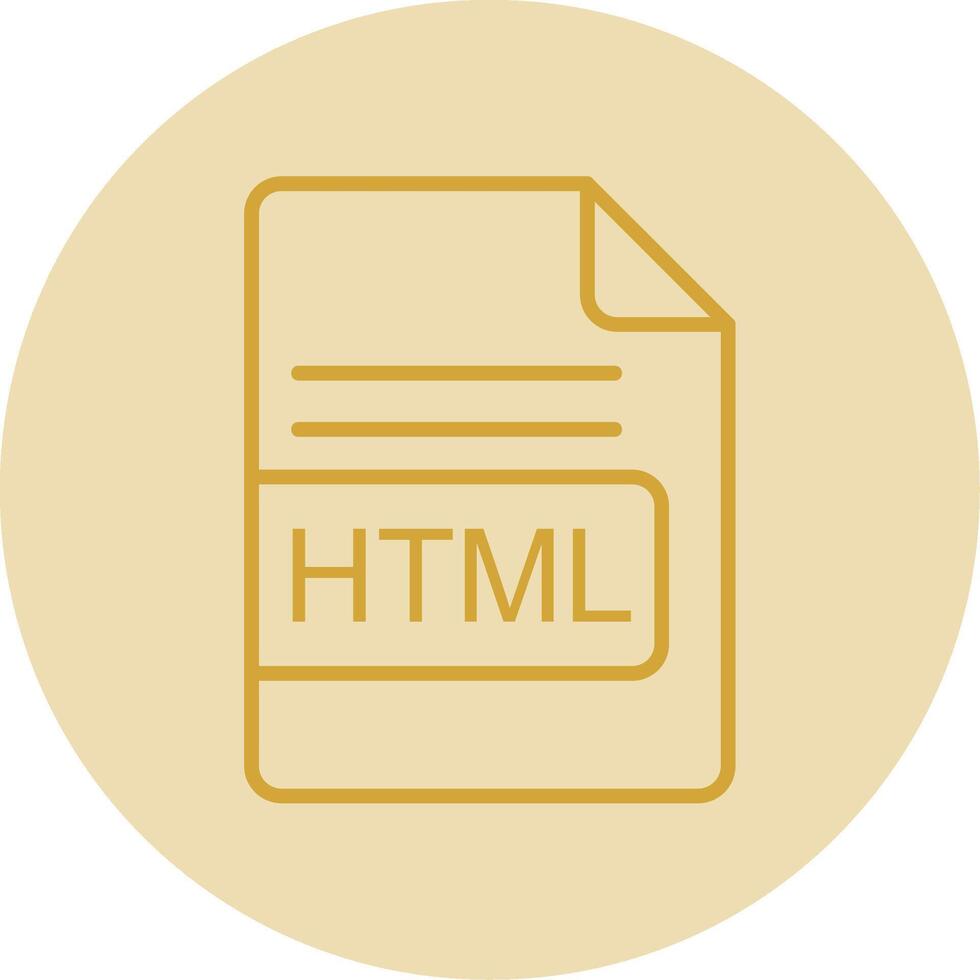 html Datei Format Linie Gelb Kreis Symbol vektor